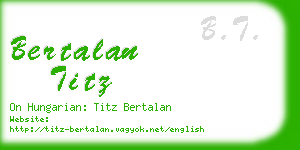 bertalan titz business card